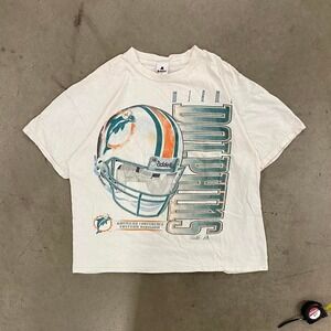 Vintage 90s Miami Dolphins NFL Riddell Helmet T-Shirt Size XL